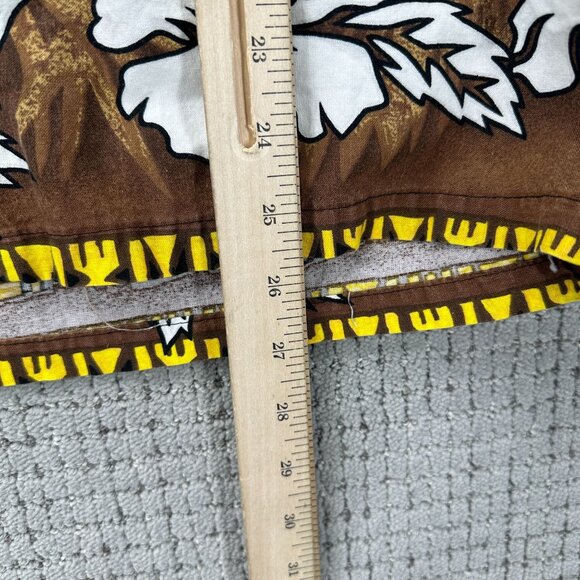 RJC Vintage Hawaiian Mens Shirt L Yellow Brown Button Down Floral Surfing - Picture 5 of 8